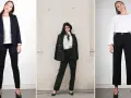 Trois femmes portent des pantalons noirs avec des chaussures élégantes. Quelle chaussure avec pantalon noir femme ? Des escarpins ou des mocassins pour un look chic.