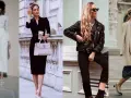 Quatre femmes stylées se mettent en valeur avec des tenues chics : blanc, noir, cuir et imprimé.
