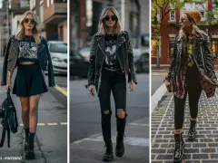 Trois looks rock'n'roll pour un festival : perfecto, jupette, résille ou jean déchiré. Parfait pour une tenue festival rock.
