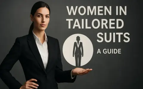 Une femme en tailleur noir impeccable, symbole du tailoring mode. Guide pour femmes en costumes sur mesure.