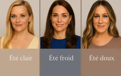 Trois femmes, trois saisons de colorimétrie : été clair, été froid, été doux.