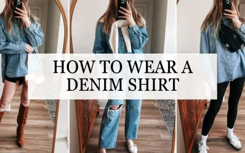 Trois looks pour porter une chemise en jean en hiver : avec des bottes, un jean déchiré ou un legging.