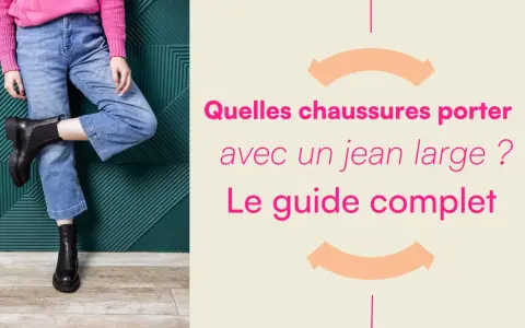 Guide complet : quelle chaussure avec un jean large femme ? Bottines noires et jean bleu décontracté.