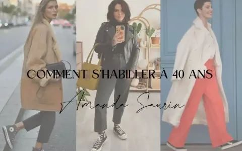 Trois femmes modernes, dont une femme 45 ans, montrent des looks stylés. "Comment s'habiller à 40 ans" par Amanda Saurin.