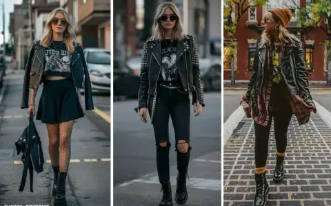 Trois looks rock'n'roll pour un festival : perfecto, jupette, résille ou jean déchiré. Parfait pour une tenue festival rock.