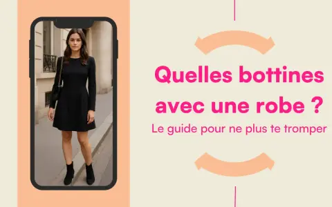 Une femme élégante porte une robe noire et des bottines. Le guide pour un look parfait avec bottines.