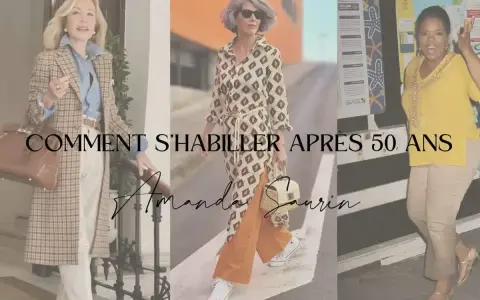 Trois femmes montrent un style vestimentaire femme 50 ans : chic en manteau à carreaux, bohème en robe imprimée, et décontractée en jaune.