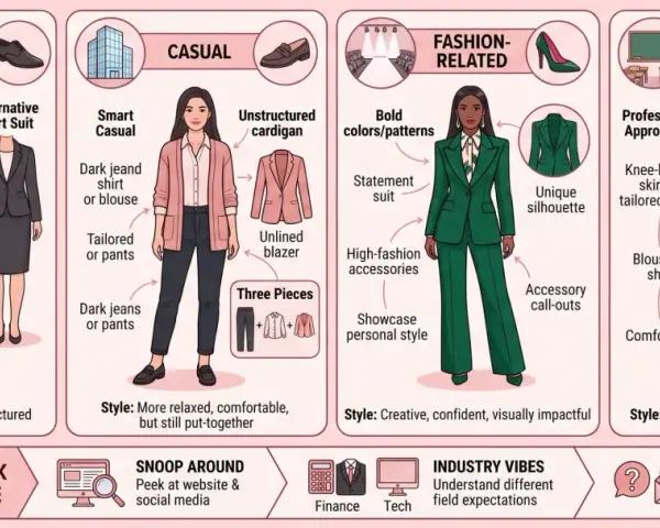 Guide pour savoir comment s'habiller pour un entretien : tenues conservatrices, décontractées, mode ou professionnelles.