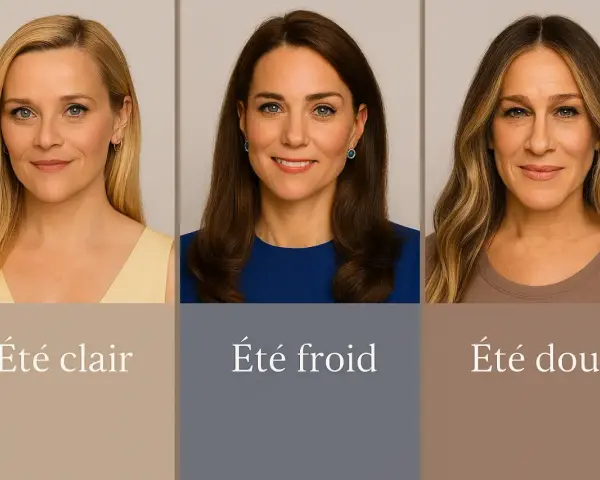 Trois femmes, trois saisons de colorimétrie : été clair, été froid, été doux.