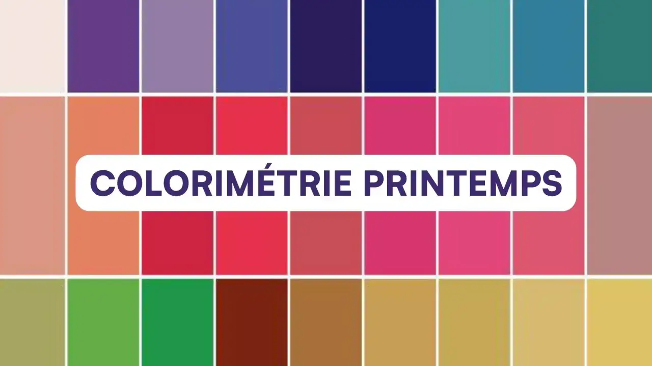 Palette de couleurs vives &eacute;voquant la couleur du printemps, avec le texte 
